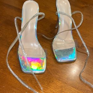 C C Clear high heels size 30 Europe or 8-8.5 US